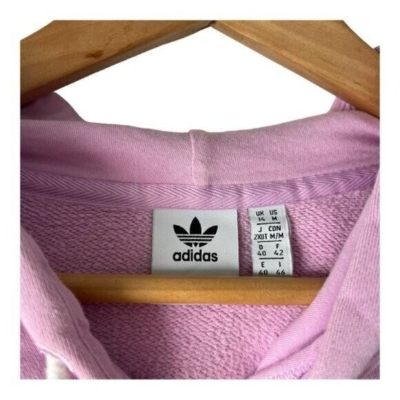 Adidas Originals Purple Cropped Hoodie - Picture 7 of 9